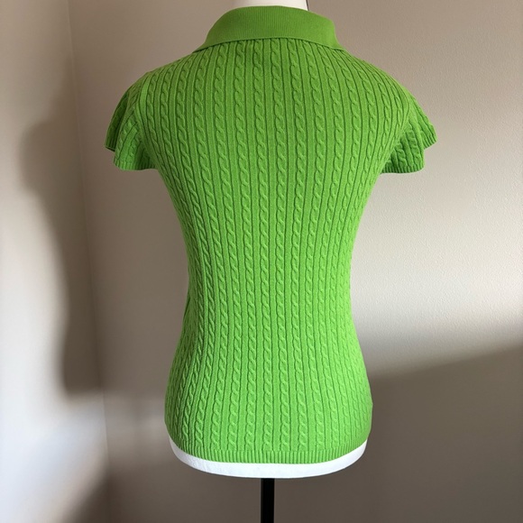 Key Lime Green Collared Sweater Shirt - Picture 2 of 7